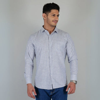 Young & Formal by Cambridge  Striped Shirt – Slim Fit, Full Sleeve | Ideal for Conferences & Evening Networking | YF00012SF
