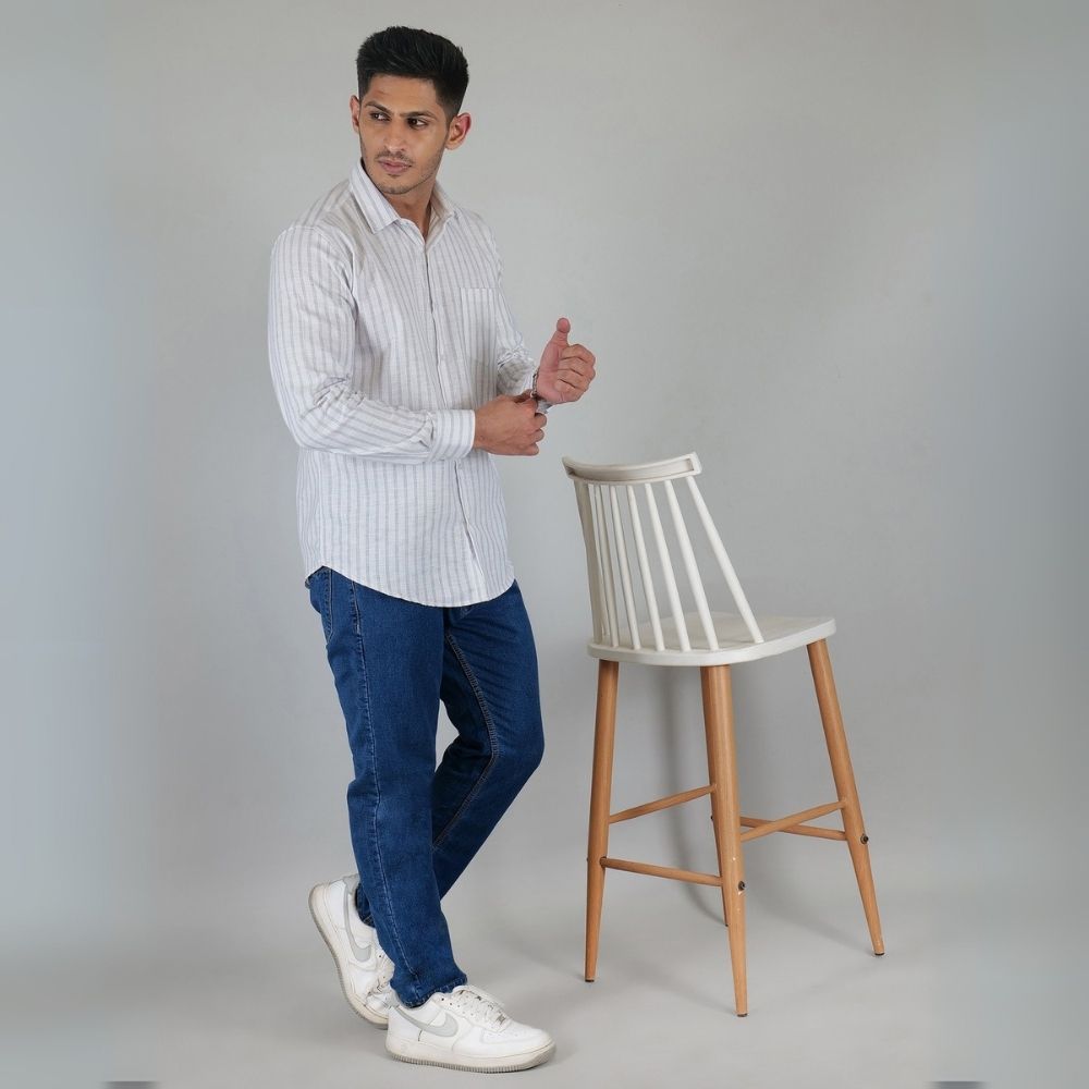 Young & Formal by Cambridge  Striped Shirt – Slim Fit, Full Sleeve | Ideal for Conferences & Evening Networking | YF00012SF