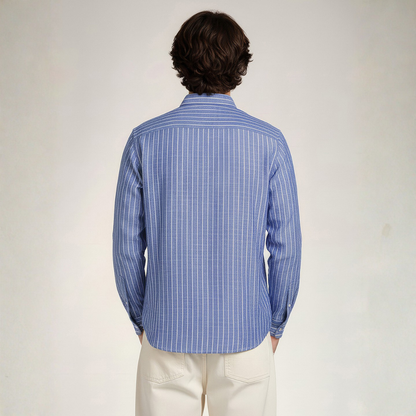 YOUNG & FORMALS by CAMBRIDGE Men's Slim Fit Striped Formal Shirt | Long Sleeve & Spread Collar | Standard Length | Premium Office Wear | Comfortable & Stylish Shirt for Men (YF00018SF)
