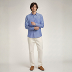 YOUNG & FORMALS by CAMBRIDGE Men's Slim Fit Striped Formal Shirt | Long Sleeve & Spread Collar | Standard Length | Premium Office Wear | Comfortable & Stylish Shirt for Men (YF00018SF)