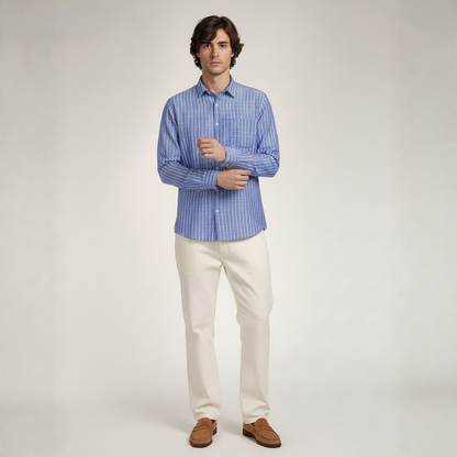 YOUNG & FORMALS by CAMBRIDGE Men's Slim Fit Striped Formal Shirt | Long Sleeve & Spread Collar | Standard Length | Premium Office Wear | Comfortable & Stylish Shirt for Men (YF00018SF)