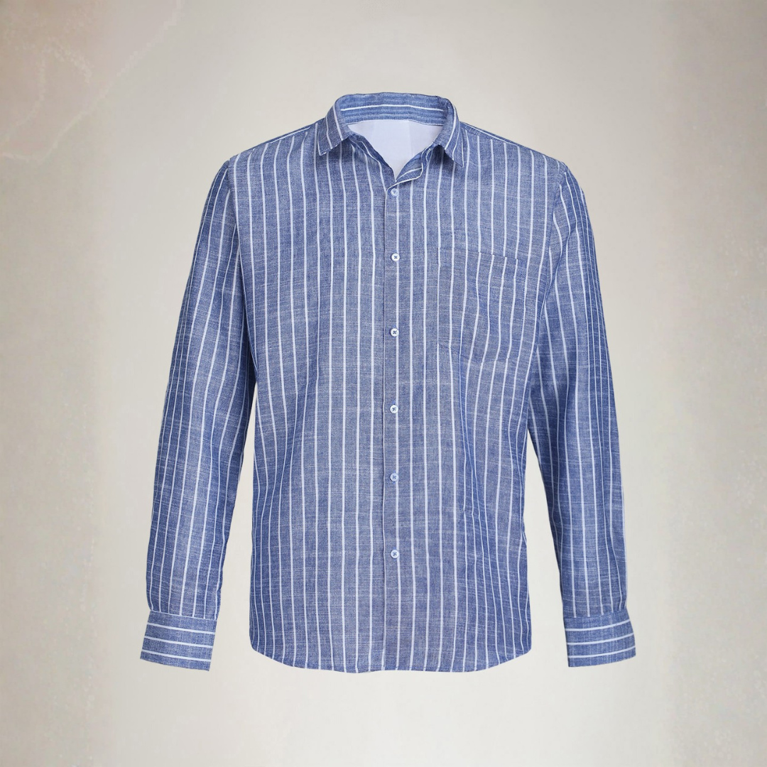 YOUNG & FORMALS by CAMBRIDGE Men's Slim Fit Striped Formal Shirt | Long Sleeve & Spread Collar | Standard Length | Premium Office Wear | Comfortable & Stylish Shirt for Men (YF00018SF)