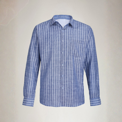 YOUNG & FORMALS by CAMBRIDGE Men's Slim Fit Striped Formal Shirt | Long Sleeve & Spread Collar | Standard Length | Premium Office Wear | Comfortable & Stylish Shirt for Men (YF00018SF)
