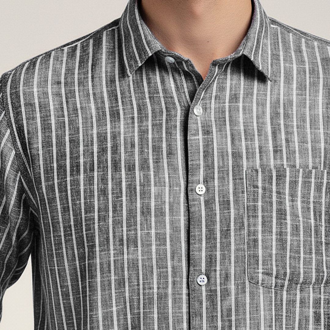 YOUNG & FORMALS by CAMBRIDGE Men's Slim Fit Striped Formal Shirt | Long Sleeve & Spread Collar | Standard Length | Premium Office Wear | Comfortable & Stylish Shirt for Men (YF00018SF)
