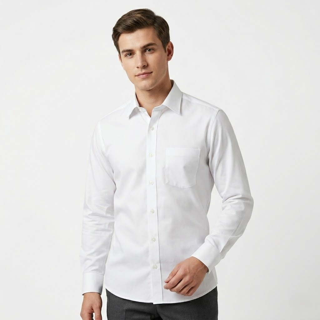 Cambridge Men's Luxury Cotton White Formal Shirt (2X2)