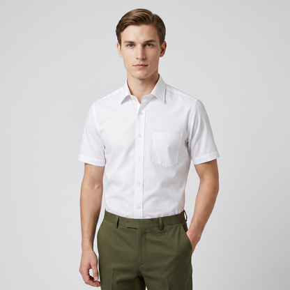 Cambridge Men's Luxury Cotton White Formal Shirt (2X2H)