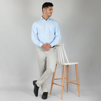 YOUNG & FORMALS by CAMBRIDGE Men's Slim Fit Solid Formal Shirt | Full Sleeves, Spread Collar | Premium Polyester Cotton Blend | Classic Business & Office Wear (YF00008SF)