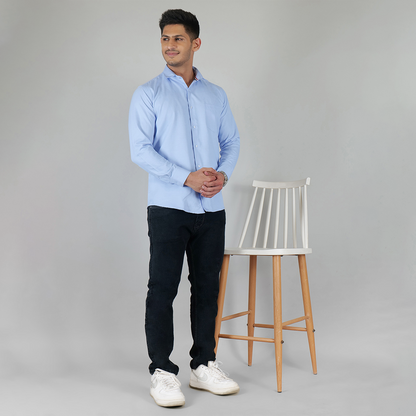 YOUNG & FORMAL by CAMBRIDGE Men's Slim Fit Formal Shirt | Full Sleeves | Stylish & Elegant Office Wear | Perfect for Business Meetings & Events (YF00001SF)