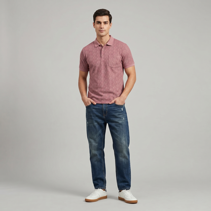 Men's Premium Patterned & Striped Pocket Polo Shirt