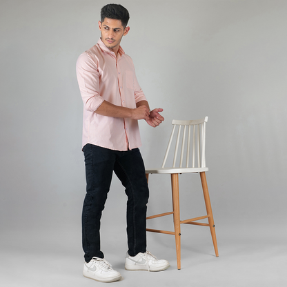 YOUNG & FORMALS by CAMBRIDGE Men's Slim Fit Striped Formal Shirt | Full Sleeves | Spread Collar with Hanging Twin Tape | Premium Office & Business Wear (YF00006SF)