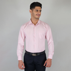 YOUNG & FORMALS by CAMBRIDGE Men's Slim Fit Solid Formal Shirt | Full Sleeves, Spread Collar | Premium Polyester Cotton Blend | Classic Business & Office Wear (YF00008SF)