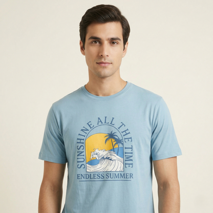 Men’s Premium Printed Cotton-Stretch T-Shirt -(TSSR K-RN)