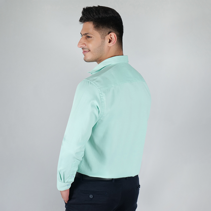 YOUNG & FORMALS by CAMBRIDGE Men's Solid Formal Shirt | Slim Fit, Full Sleeves | Structure Pattern | Classic Business & Office Wear (YF00003SF)