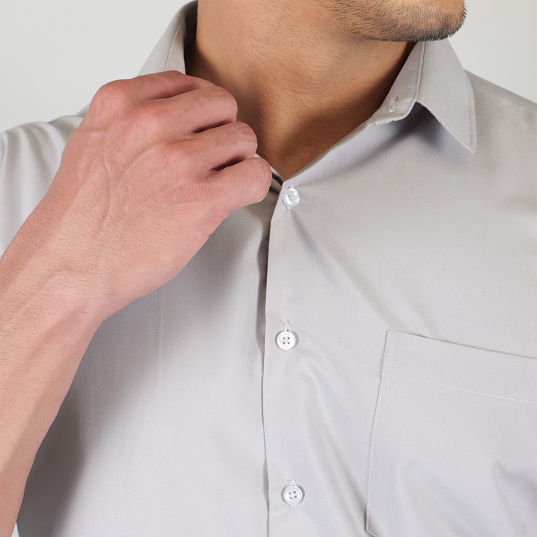 YOUNG & FORMALS by CAMBRIDGE Men's Slim Fit Solid Formal Shirt | Full Sleeves, Spread Collar | Premium Polyester Cotton Blend | Classic Business & Office Wear (YF00008SF)