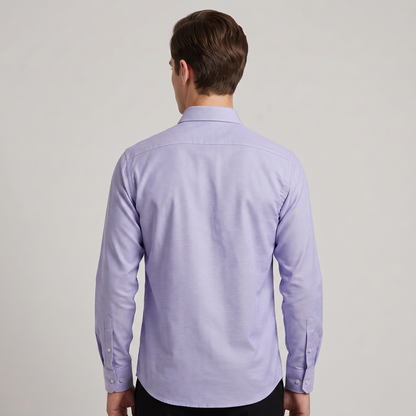 Cambridge Men's Premium Modern Oxford Textured Full Sleeves Formal Shirt (Essen24)