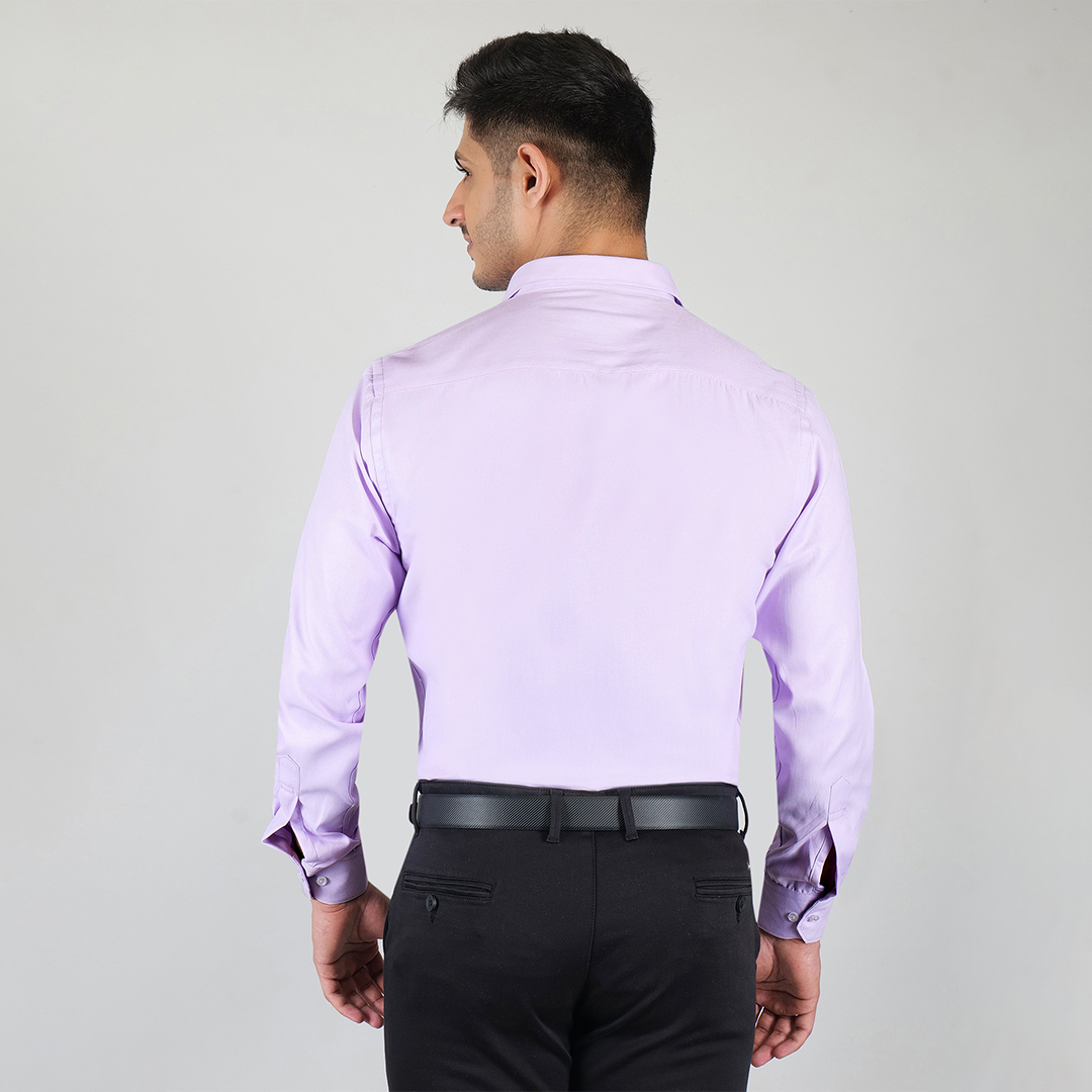 YOUNG & FORMALS by CAMBRIDGE Men's Slim Fit Solid Formal Shirt | Full Sleeves, Structure Pattern | Premium Polyester Cotton Blend | Classic Business & Office Wear (YF00009SF)