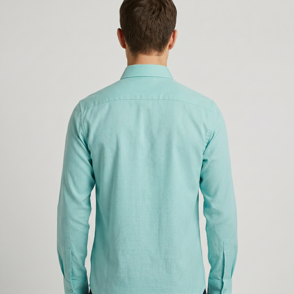Cambridge Men's Premium Modern Oxford Textured Full Sleeves Formal Shirt (Essen24)