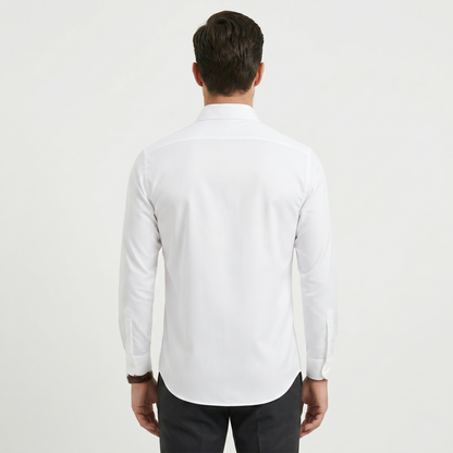 Men's Premium White Cotton-Rich Full Sleeves Formal Shirt (2X1)