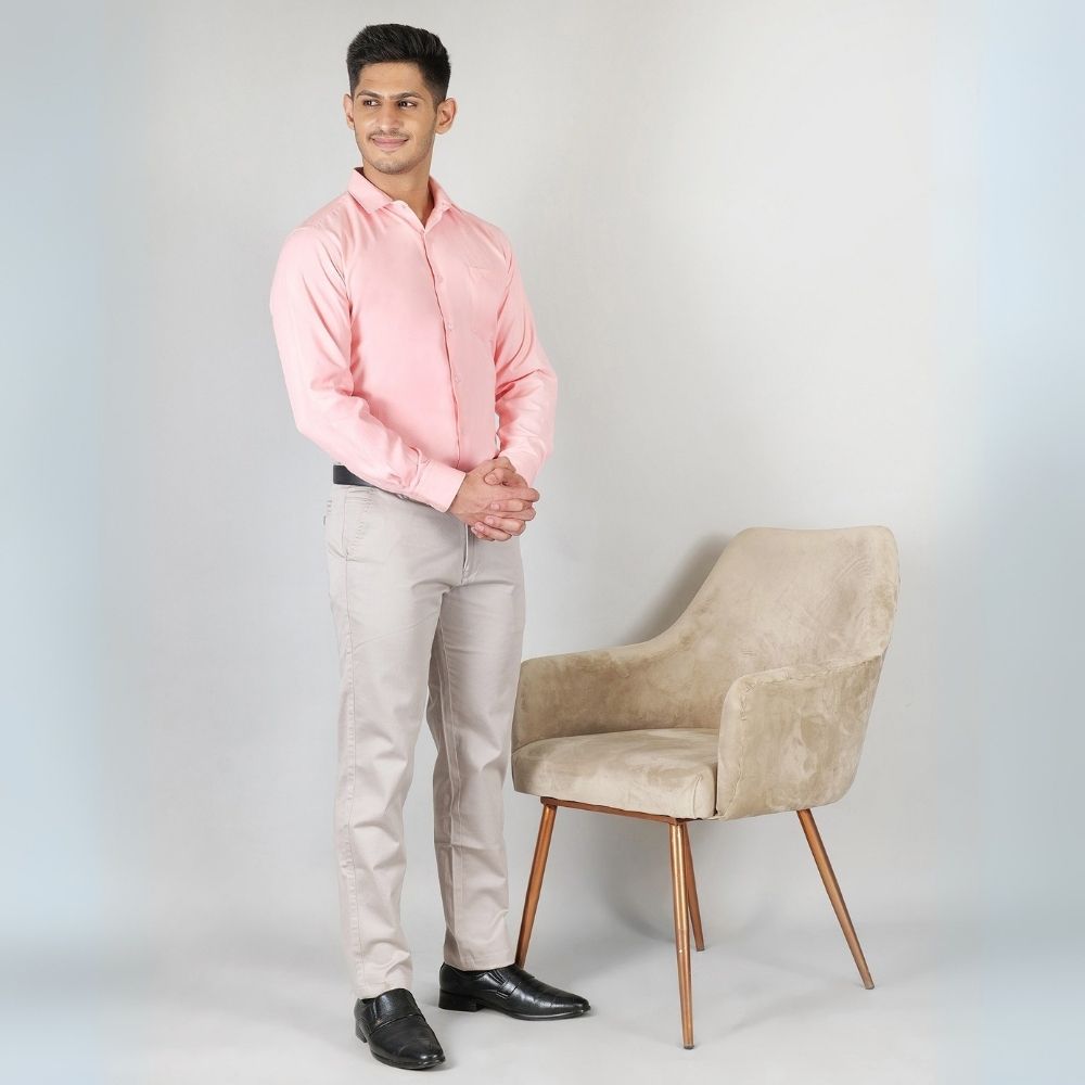 Young & Formal by Cambridge  Structured Formal Shirt – Slim Fit, Full Sleeve | Premium Texture for Daily Corporate Style | YF00009SF