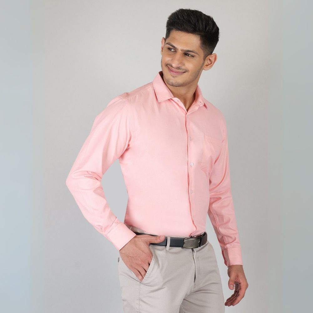 Young & Formal by Cambridge  Structured Formal Shirt – Slim Fit, Full Sleeve | Premium Texture for Daily Corporate Style | YF00009SF