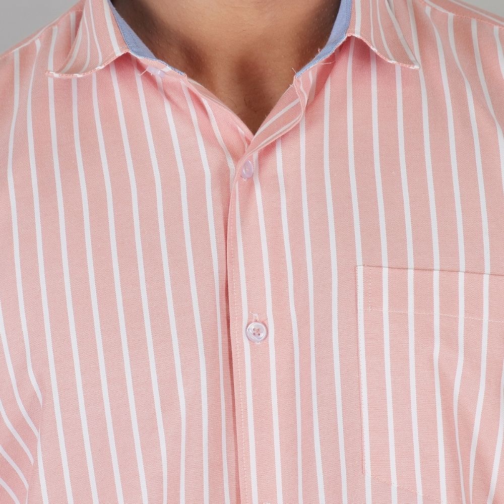 Young & Formal by Cambridge  Striped Formal Shirt – Slim Fit, Full Sleeve | Perfect for Weekday Office & Team Meetings | YF00005SF