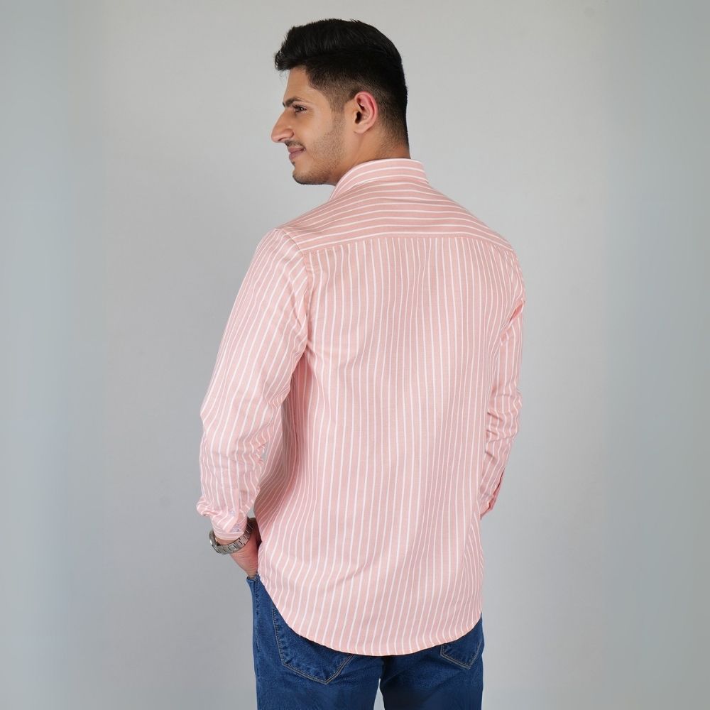 Young & Formal by Cambridge  Striped Formal Shirt – Slim Fit, Full Sleeve | Perfect for Weekday Office & Team Meetings | YF00005SF