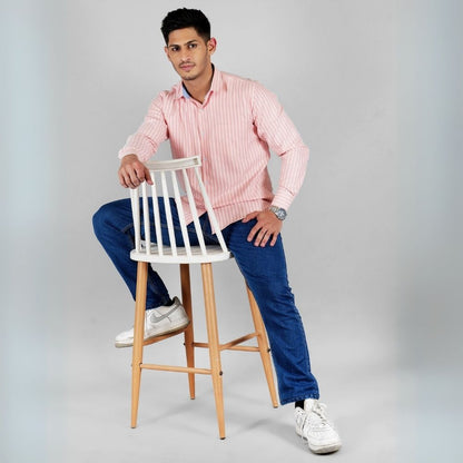 Young & Formal by Cambridge  Striped Formal Shirt – Slim Fit, Full Sleeve | Perfect for Weekday Office & Team Meetings | YF00005SF