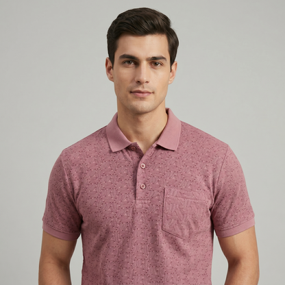 Men's Premium Patterned & Striped Pocket Polo Shirt