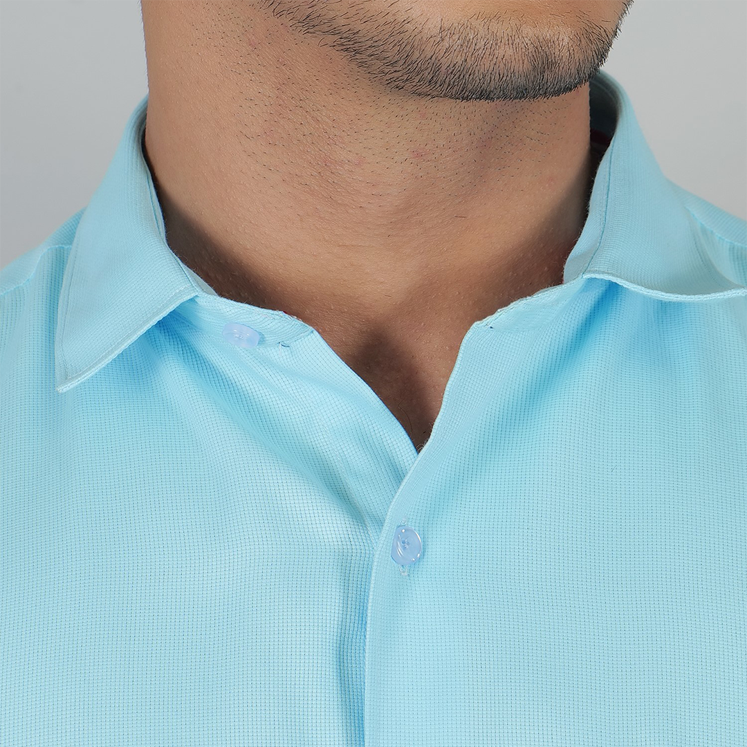 YOUNG & FORMALS by CAMBRIDGE Men's Solid Formal Shirt | Slim Fit, Full Sleeves | Structure Pattern | Classic Business & Office Wear (YF00003SF)