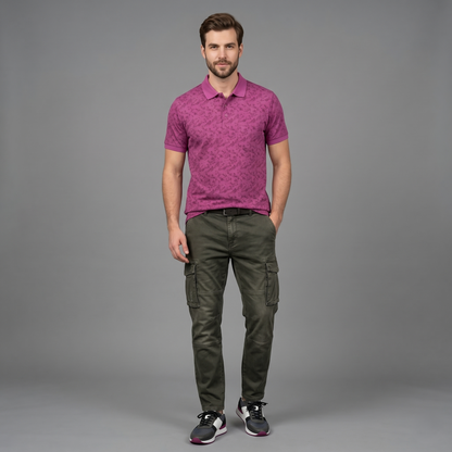 Men's Premium Patterned & Striped Pocket Polo Shirt