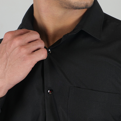 YOUNG & FORMALS by CAMBRIDGE Men's Slim Fit Solid Formal Shirt | Full Sleeves, Spread Collar | Premium Polyester Cotton Blend | Classic Business & Office Wear (YF00008SF)