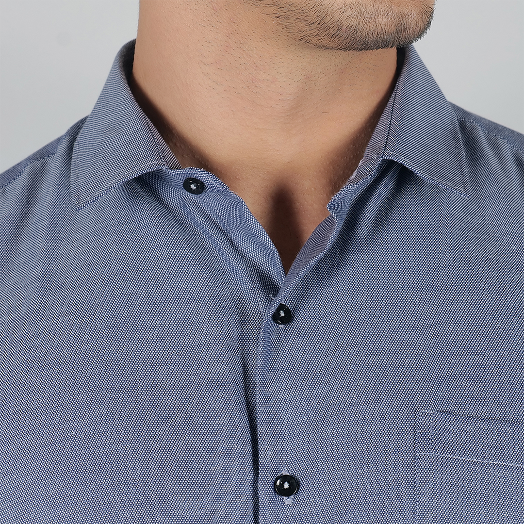 YOUNG & FORMALS by CAMBRIDGE Men's Slim Fit Solid Formal Shirt | Full Sleeves, Structure Pattern | Premium Polyester Cotton Blend | Classic Business & Office Wear (YF00009SF)