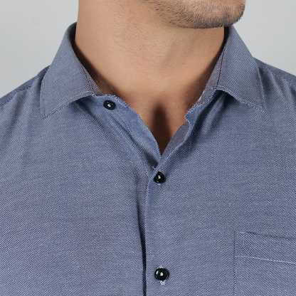 YOUNG & FORMALS by CAMBRIDGE Men's Slim Fit Solid Formal Shirt | Full Sleeves, Structure Pattern | Premium Polyester Cotton Blend | Classic Business & Office Wear (YF00009SF)