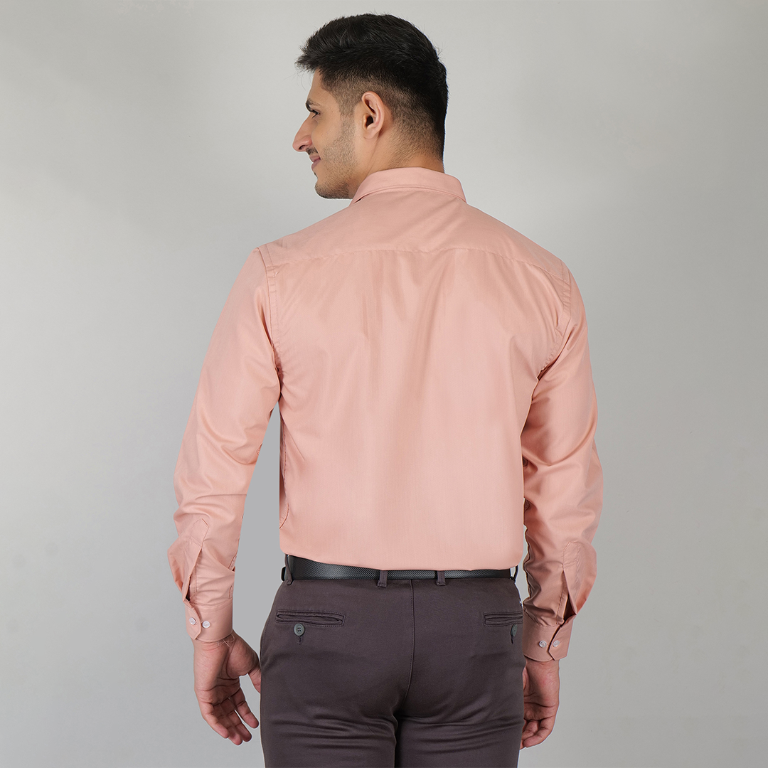 YOUNG & FORMALS by CAMBRIDGE Men's Slim Fit Solid Formal Shirt | Full Sleeves, Spread Collar | Premium Polyester Cotton Blend | Classic Business & Office Wear (YF00008SF)