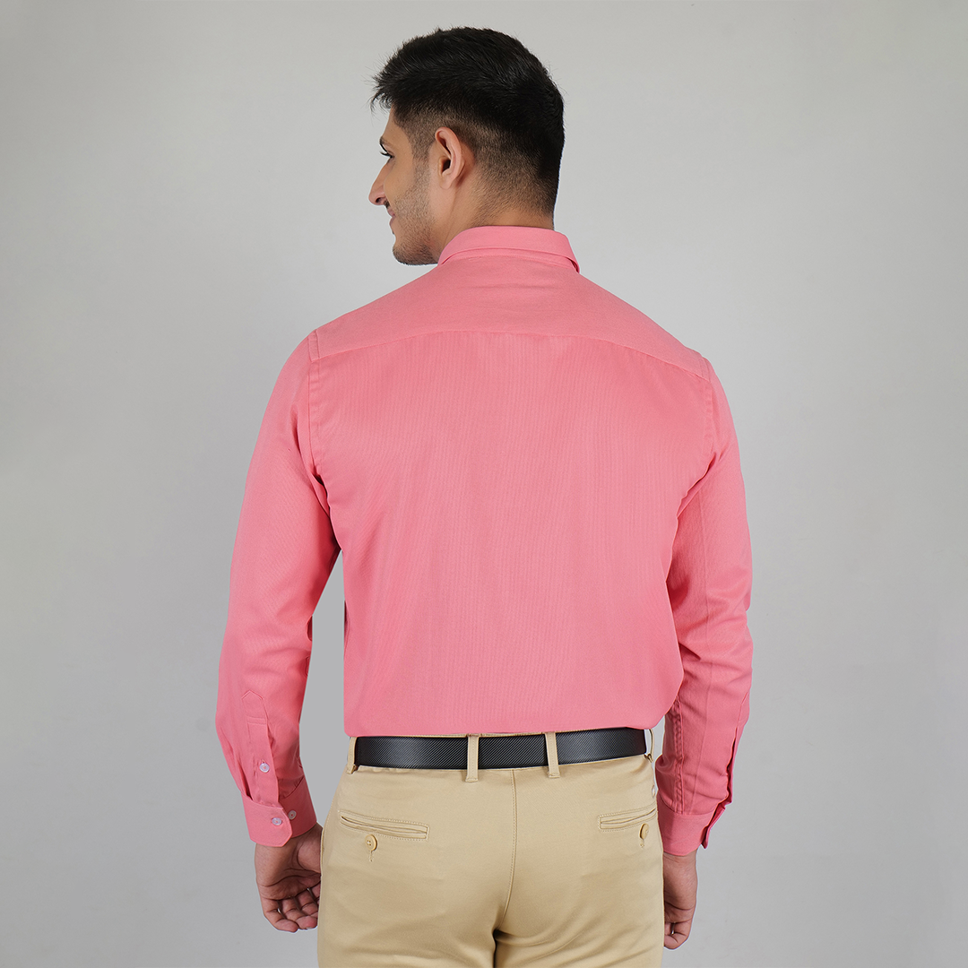 YOUNG & FORMALS by CAMBRIDGE Men's Solid Formal Shirt | Slim Fit, Full Sleeves | Structure Pattern | Classic Business & Office Wear (YF00003SF)