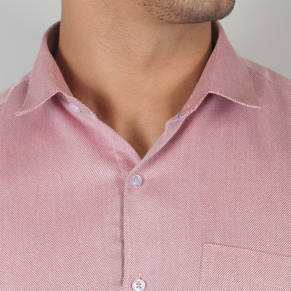 YOUNG & FORMALS by CAMBRIDGE Men's Slim Fit Formal Shirt | Full Sleeves, Spread Collar with Hanging Piping | Solid Chambray | Classic Business & Office Wear (YF00007SF)