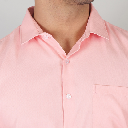 YOUNG & FORMALS by CAMBRIDGE Men's Slim Fit Solid Formal Shirt | Full Sleeves, Structure Pattern | Premium Polyester Cotton Blend | Classic Business & Office Wear (YF00009SF)