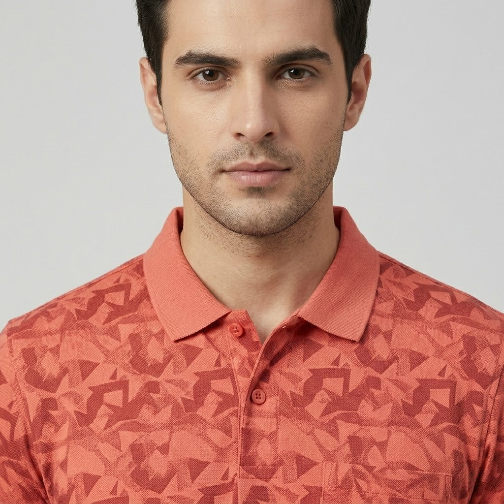 Men's Premium Patterned & Striped Pocket Polo Shirt