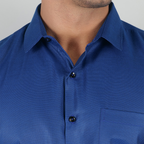 YOUNG & FORMALS by CAMBRIDGE Men's Slim Fit Solid Formal Shirt | Full Sleeves, Structure Pattern | Premium Polyester Cotton Blend | Classic Business & Office Wear (YF00009SF)