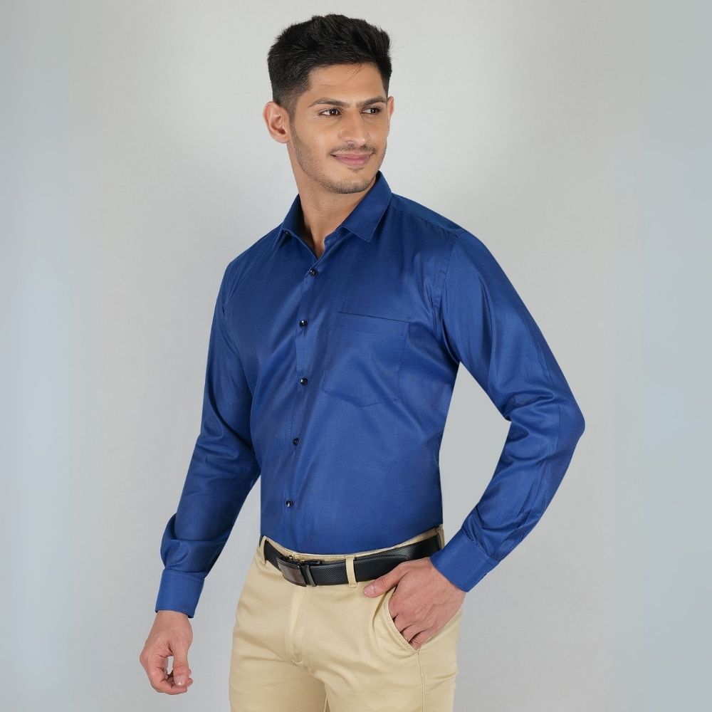 Young & Formal by Cambridge  Structured Formal Shirt – Slim Fit, Full Sleeve | Premium Texture for Daily Corporate Style | YF00009SF