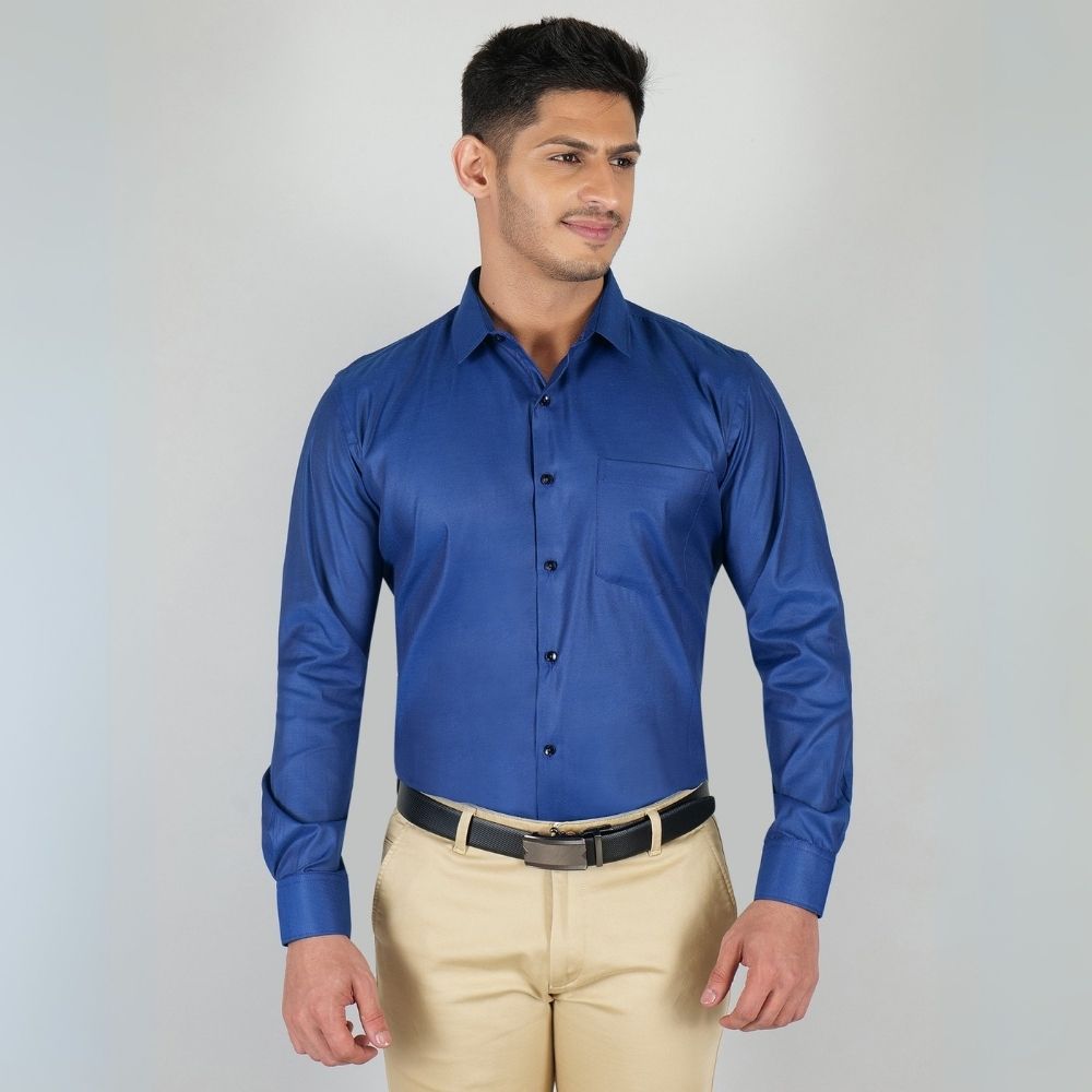 Young & Formal by Cambridge  Structured Formal Shirt – Slim Fit, Full Sleeve | Premium Texture for Daily Corporate Style | YF00009SF