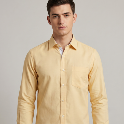 Cambridge Men's Premium Modern Oxford Textured Full Sleeves Formal Shirt (Essen24)