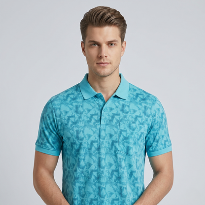 Men's Premium Patterned & Striped Pocket Polo Shirt