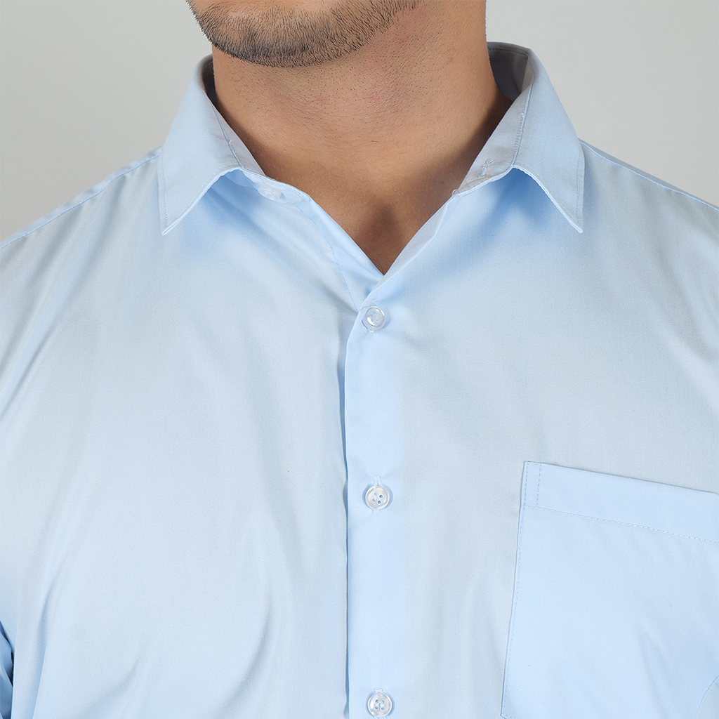 YOUNG & FORMALS by CAMBRIDGE Men's Slim Fit Solid Formal Shirt | Full Sleeves, Spread Collar | Premium Polyester Cotton Blend | Classic Business & Office Wear (YF00008SF)