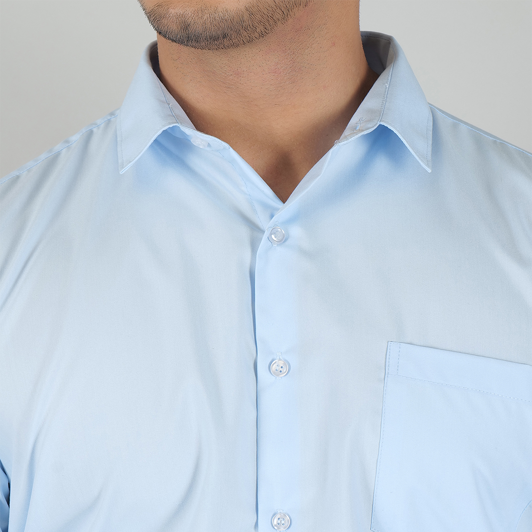 YOUNG & FORMALS by CAMBRIDGE Men's Slim Fit Solid Formal Shirt | Full Sleeves, Spread Collar | Premium Polyester Cotton Blend | Classic Business & Office Wear (YF00008SF)