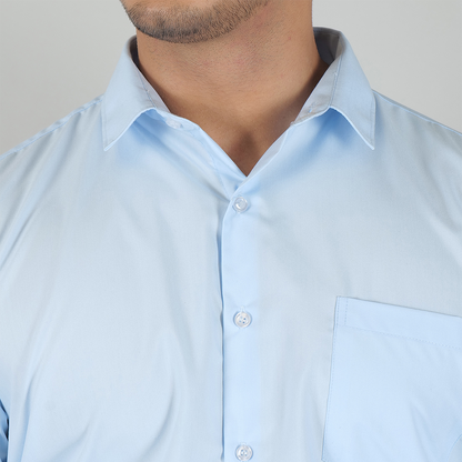 YOUNG & FORMALS by CAMBRIDGE Men's Slim Fit Solid Formal Shirt | Full Sleeves, Spread Collar | Premium Polyester Cotton Blend | Classic Business & Office Wear (YF00008SF)