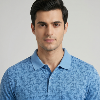 Men's Premium Patterned & Striped Pocket Polo Shirt