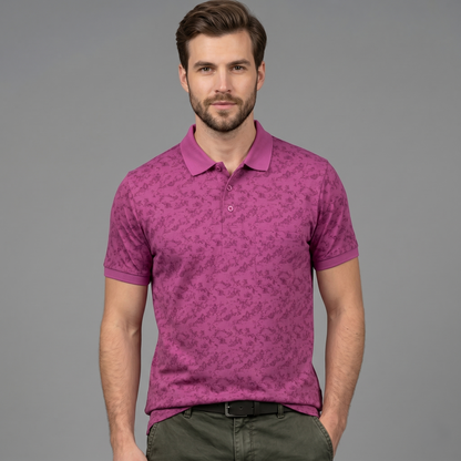 Men's Premium Patterned & Striped Pocket Polo Shirt