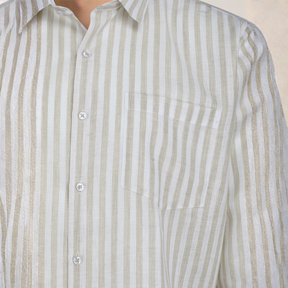 YOUNG & FORMALS by CAMBRIDGE Men's Slim Fit Striped Formal Shirt | Long Sleeve & Spread Collar | Standard Length | Premium Office Wear | Comfortable & Stylish Shirt for Men (YF00016SF)