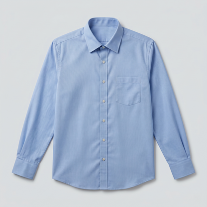 Cambridge Men's Premium Textured Blue Oxford Formal Shirt